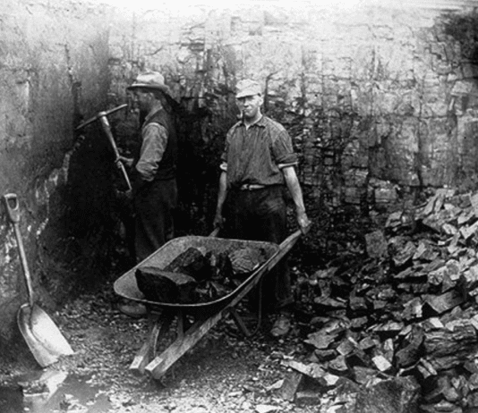 How was coal mined in the Chicago suburbs in the 19th century?